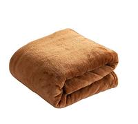 FANSU Flannel Blankets Plain Color Bedding, Warm Winter Single Layer Soft Cozy Touch Fluffy Home Sofa Bed Throws Blanket, Comfortable Flannel Sleep Blanket (brown,150x200cm)