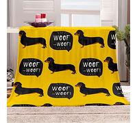 FANSU Fleece Blanket Throw Large, Kids Adults 3D Microfiber Fluffy Soft Warm Lightweight Flannel Blankets Bedspread for Bed Sofa Settees Couch Chair (Dachshund,80x120cm)