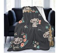FANSU Fleece Throw Blanket, Kids Adults Microfiber Soft Warm Fluffy Lightweight 3D Printed Flannel Blankets Bed Sofa Blanket Bedspread for Bedroom Sleeping and Camping (Koala,150x220cm)