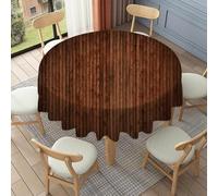 FANSU Floor Length Round Tablecloth for Circular Table 90-178cm, Table Cover Protector Waterproof Wipe Clean Washable for Dining Room, Balcony, Outdoor Garden (Wood board 2,127cm)