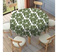FANSU Floor Length Round Tablecloth for Circular Table 90-178cm, Table Cover Protector Waterproof Wipe Clean Washable for Dining Room, Balcony, Outdoor Garden (Triangle flowers,100cm)