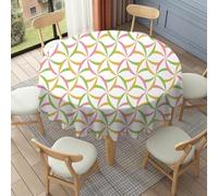 FANSU Floor Length Round Tablecloth for Circular Table 90-178cm, Table Cover Protector Waterproof Wipe Clean Washable for Dining Room, Balcony, Outdoor Garden (Cute abstract,152cm)