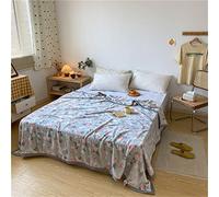 FANSU Floral Print Fleece Throw Blanket, Soft Cozy Flannel Fluffy Blankets Bed Throw, Ultra Luxurious Lightweight & Warm Bedspread for Couch, Sofa, Bedroom, All Seasons (Gray elegant,120x200cm)