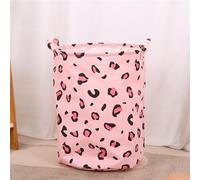 FANSU Foldable Laundry Basket Large Round Waterproof Collapsible Washing Basket with Handles - Dirty Clothes/Toys Storage Basket for Bedroom, Bathroom, University (62 L,Pink 1 piece)