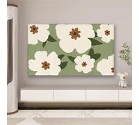 FANSU French flowers TV Dust Cover, TV Screen Cover, Elastic Universal Television All-Inclusive Protection, Soft Stretch Computer Dust for 32” to 85” Television/PC Display (Green 1,69-75 inches)
