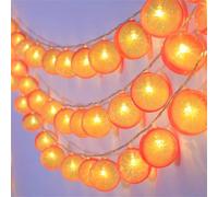 FANSU Fruit Pattern LED Garden Lights, 8 Modes Indoor/Outdoor Solar String Lights, Solar Lights Outdoor Garden, for Patio Yard Home Christmas Parties Wedding Decorations (Orange,6.5m/30 LED)