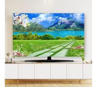 FANSU Green Landscape Print TV Dust Cover,TV Screen Cover,Universal Elastic Television All-Inclusive Protection,Computer Dust for 32” to 80” Television/PC Display Decoration (Sakura,40-43Inch)
