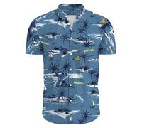 FANSU Hawaiian Shirts for Men S-4XL Short Sleeve 3D Tropical Coconut Palm Summer Hawaiian Shirts Button Down Regular Fit Casual Funky Large for Beach Party Holiday Surf Sailboat (Ocean,M)