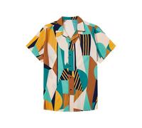 FANSU Hawaiian Shirts for Men Short Sleeve, Summer 3D Stripes Hawaiian Shirts Button Down Regular Fit Casual Funky Large S-4XL for Beach Party, Holiday, Surf, Sailboat (Abstract 4,XXL)