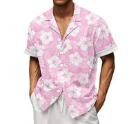 FANSU Hawaiian Shirts for Men Short Sleeve, Summer Floral Hawaiian Shirts Button Down Regular Fit Casual Funky Large S-5XL for Beach Party, Holiday, Surf, Sailboat (5XL,YD1 Hibiscus)