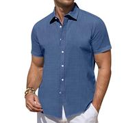 FANSU Hawaiian Shirts for Men Short Sleeve, Summer Floral Hawaiian Shirts Button Down Regular Fit Casual Funky Large S-5XL for Beach Party, Holiday, Surf, Sailboat (PW25-dark Blue,M)
