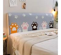 FANSU Headboard Cover for Single Double King Size Bed, Animals Printed Dustproof Headboard Wrap, Stretch All-Inclusive Bed Head Protector Cover Modern Bedroom Decoration (Footprint,120cm)