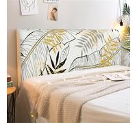 FANSU Headboard Cover for Single Double King Size Bed Elk Printed Dustproof Headboard Protector Cover Stretch All-Inclusive Bed Headboard Covers Modern Bedroom Decoration (150cm,Golden leaves)