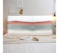 FANSU Headboard Cover for Single Double King Size Bed, Marble Printed Dustproof Headboard Protector Cover Stretch All-Inclusive Bed Headboard Covers Modern Bedroom Decoration (Pink graffiti,120cm)