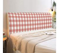 FANSU Headboard Slipcover for Single Double King Size Bed, Lattice Printed Dustproof Headboard Wrap, Stretch All-Inclusive Bed Head Protector Cover Modern Bedroom Decoration (Red,120cm)