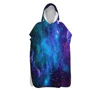 FANSU Hooded Towel Poncho Changing Robe Microfiber Changing Bath Robe Quick Dry Poncho with Hood for Beach Surfing Swimming Bathing Wetsuit Adult for Teenagers (universe,60x110cm)