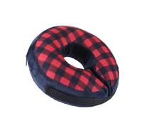 FANSU Inflatable Dog Collars for After Surgery, Recovery Collar for Dogs and Cats Adjustable Pet Cone Collar Soft Round Donut Collar for Cats Dogs to Stop Licking Wounds (L,Red plaid)