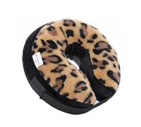 FANSU Inflatable Dog Collars for After Surgery, Recovery Collar for Dogs and Cats Adjustable Pet Cone Collar Soft Round Donut Collar for Cats Dogs to Stop Licking Wounds (M,Leopard print)