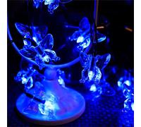 FANSU LED Garden Lights, 8 Modes Indoor/Outdoor Solar String Lights, Butterfly Pattern Solar Lights Outdoor Garden,for Patio Yard Home Christmas Parties Wedding Decorations (Blue,12m/100 LED)