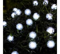 FANSU LED Garden Lights, Dandelion Shape 8 Modes Indoor/Outdoor Solar String Lights, Solar Lights Outdoor Garden, for Patio Yard Home Christmas Parties Wedding Decorations (White,5M/20LED)