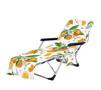 FANSU Lounge Chair Beach Towel, Portable Microfiber Beach Chair Covers with Side Pocket, for Pool Hotel Outdoor Holiday Garden Sunlounger Recliners (75x210cm,orange)
