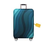 FANSU Luggage Cover Suitcase Trolley Case Cover Modern Lines Print Elastic Thicken Wear Resistant Business Travel Cabin Case Cover Anti-Scratch Wheeled Luggage Protector (Dark Green,L:25-28")