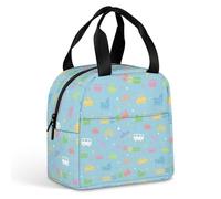 FANSU Lunch Bag, Blue Car Print Insulated Lunch Bag, Wide Open Portable Cooler Lunchbox, Waterproof Leak-Proof Reusable Totes, Men Women Kids Handbag for Beach, Camping (Blue 6,22x20x13cm)