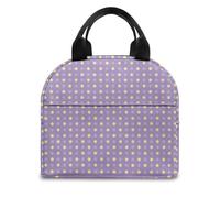 FANSU Lunch Bag, Polka Dot Print Insulated Lunch Bag, Wide Open Portable Cooler Lunchbox, Waterproof Leak-Proof Reusable Totes, Men Women Kids Handbag for Outdoor, Beach, Camping (Purple,OneSize)