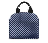 FANSU Lunch Bag, Polka Dot Print Insulated Lunch Bag, Wide Open Portable Cooler Lunchbox, Waterproof Leak-Proof Reusable Totes, Men Women Kids Handbag for Outdoor, Beach, Camping (Blue,OneSize)