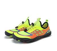 FANSU Men Womens Water Shoes Fashion Aqua Shoes Summer Barefoot Upstream Shoes Beach Closed Sandals Breathable Quick Drying Non-Slip Sport Shoes Outdoor Diving Surfing Neon Green