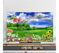 FANSU Modern Landscape Print TV Dust Cover,TV Screen Cover,Universal Elastic Television All-Inclusive Protection,Computer Dust for 32” to 80” Television/PC Display Decoration (Rainbow,49-52Inch)