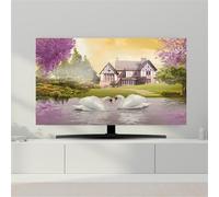 FANSU Modern Print TV Dust Cover,TV Screen Cover,Universal Elastic Television All-Inclusive Protection,Computer Dust for 32” to 80” Television/PC Display Decoration (Village,32Inch)