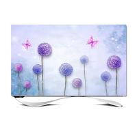 FANSU Nordic Flowers TV Dust Cover, TV Screen Cover, Universal Elastic Television All-Inclusive Protection, Soft Stretch Computer Dust for 32” to 80” Television/PC Display (Blue,70 inch)