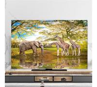 FANSU Nordic Landscape TV Dust Cover,TV Screen Cover,Universal Elastic Television All-Inclusive Protection,Computer Dust for 32” to 80” Television/PC Display Decoration (Animal,49-52Inch)