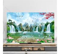 FANSU Nordic Landscape TV Dust Cover,TV Screen Cover,Universal Elastic Television All-Inclusive Protection,Computer Dust for 32” to 80” Television/PC Display Decoration (Mountains,55Inch)