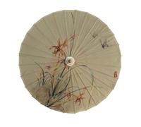 FANSU Oil Paper Umbrella 33-Inch Handmade Chinese Japanese Umbrella Decorative Oil Paper Parasol with Wooden Handle Classical Colorful Painting for Dancing Props Photography (Vintage leaves)