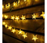 FANSU Outdoor Solar Garden Lights, Fairy Lights Solar Powered Waterproof, 8 Modes Lighting, Decorative Lighting for Garden Party Wedding Festival Home (Star,6m 40LED)