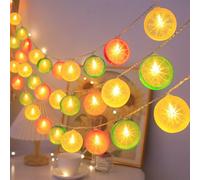 FANSU Outdoor Solar Garden Lights, Lemon Fairy Lights Solar Powered Waterproof, 8 Modes Lighting, Decorative Lighting for Garden Party Wedding Festival Home (Mixed Colors,5m 20LED)