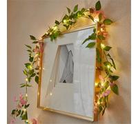 FANSU Outdoor Solar Garden Lights, Waterproof Solar Powered Lighting Copper Wire Leaf Rattan Decorative Lighting for Garden Party Wedding Festival Home (Pink Wisteria Flower,5m 50 Lights)
