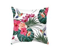 FANSU Outdoor Waterproof Decorative Cushion Covers 18"x18", Set of 1/2/4/6 Polyester Throw Pillow Cover Summer Plants Cushion Case for Sofa Bed Patio Garden with Invisible Zipper (Plant C,6 pcs)