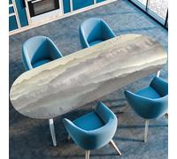 FANSU Oval Tablecloth Elastic Edged Fitted Wipe Wipeable Clean Northern Europe Table Cover,for Dining Room Kitchen Picnic Party,Indoor Outdoor Patio Use (122cmx173m（48"x68"）,Forest pattern)