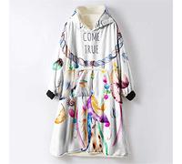 FANSU Oversized Hoodie Sweatshirt Blanket, 3D Printing Super Soft Warm Comfortable Plush Blanket Microfiber Hoodie Giant Hoody Front Pocket Adults Men Women Teens (One Size,feather)