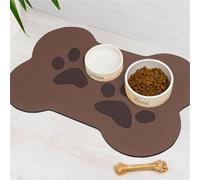 FANSU Pet Food Mat, Absorbent pet Mats for Food Bowls, Washable Diatomite Feeding Mat, Bone Shape Quick Dry Non Slip Dog Slow Feeder Mat for Dogs and Cats Food Water Bowls (Brown,50x80cm)