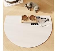 FANSU Pet Food Mat, Semicircular Absorbent pet Mats for Food Bowls, Washable Diatomite Feeding Mat, Quick Dry Non Slip Dog Slow Feeder Mat for Dogs and Cats Food Water Bowls (White,80x100cm)