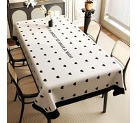 FANSU PVC Tablecloths for Outdoor Tables, Waterproof Oil-proof Stain Resistant Table Cloth Wipeable Tablecloth Rectangular,Square Table Cover for Picnic,Dinner,Kitchen (Black heart,90 * 140CM)