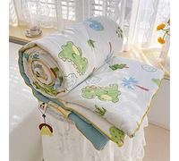 FANSU Quilted Bedspreads Single Double Super King Bed Size, Reversible Quilted Bed Cover Sofa Blanket Coverlet Microfiber Comforter Bed Throw(200x230cm,Cute Dinosaur)