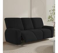 FANSU Recliner Chair Covers 3 Seater for Armchairs with Pockets, Stretch Recliner Slipcover for Electric Chair, Sofa Covers Furniture Protector for Living Room (3 Seater,black)