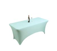 FANSU Rectangle Spandex Tablecloth, Fitted Table Cloth Rectangle Elasticated Table Cover Solid Color Stretch Tablecloths for Party Wedding Event Banquet Birthday (Light Blue,6FT/183x76cm)