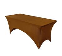 FANSU Rectangle Spandex Tablecloth, Fitted Table Cloth Rectangle Elasticated Table Cover Stretch Tablecloths Washable for Party Wedding Event Banquet Birthday (Brown,4FT/122x76cm)