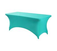 FANSU Rectangle Spandex Tablecloth,Fitted Table Cloth Rectangle Elasticated Table Cover Stretch Tablecloths Washable for Party Wedding Event Banquet Birthday Outdoor (Cyan,183x76cm/6FT)